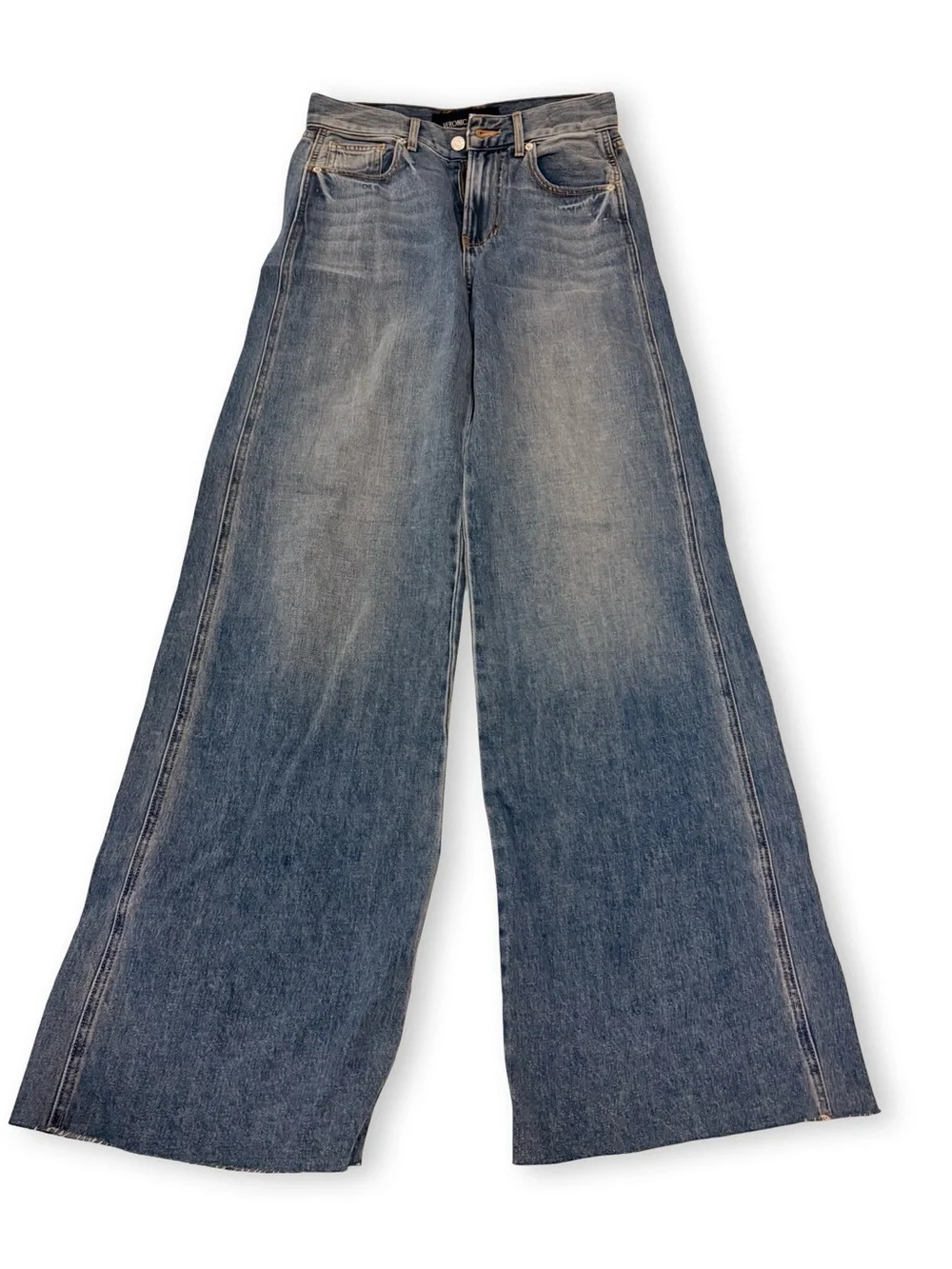 Veronica Beard Mid-Rise Wide-Leg Jeans in Blue Denim - Picture 2 of 5